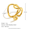 Stainless Steel Star Heart Round Twisted Open Rings Gold Plated Women Statement Jewelry - Image 16
