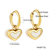Cubic Chunky Heart Charms Dangling Earrings for Woman/Girls Stainless Steel Gold Plated Smooth Mental Drop Earring - Image 15