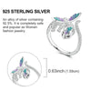 Silver Ring Sparking Rose Fire Dragon Firefly Open Rings For Women Girls Birthday Anniversary Party Gifts - Image 20