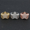 Hip Hop Rock Five Star Rings Men Women Rhinestones Zircon Pentagram Rings Women Wedding Party - Image 1
