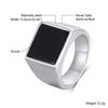 Square Signet Ring for Men Boys, Stainless Steel Finger Band Ring,Gothic Punk Rock Jewelry Gifts - Image 9