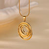 Pendant Necklace with Textured Chain and Multiple Charm Designs - Image 8