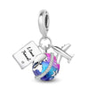 Lastfire Silver Alpaca Rainbow Global Travel Plan Charms Bracelet Bangle Making Gift Jewelry - Image 46