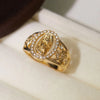 Classic Hip Hop Punk Gold Color Skeleton Flower Oval Mary Portrait Ring Unisex Party Jewelry Accessories - Image 2