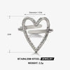 Hollow Heart Open Ring in Stainless Steel Adjustable - Image 28