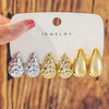 Gold Color Twisted C Shape Tear Drop Earrings Set for Women Metal Geometric Circle Earrings Party Jewelry - Image 6