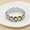 crystal Women charm bracelet colorful Geometric rhinestone elastic thread red white Elliptical glass bracelet - Image 21