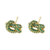Multicoloured Zirconia Stud Earrings Women's Dazzling Round Knot Earrings Wedding Party Jewellery Gift - Image 11
