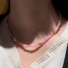 Pink Crystal Freshwater Pearl Gold Female Jewelry Set For Women Necklace Bracelet Gifts - Image 4