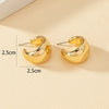 Gold Color Round Chunky Earrings for Women Lightweight Smooth Metal Open Thick Hoops Jewelry - Image 4