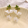 Chinese Style Lily Bell Orchid Pearl Clip Earrings Temperament White Tulip Shell Petal Flower Clip Earrings Without Piercing - Image 9