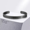 Oxdized Open Stainless Steel Bangle for Men Women, Basic Metal Cuff Bracelets, Retro Jewelry Christmas Birthday Gift - Image 1