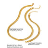 Aomogo Stainless Steel Simple Flat Cuban Chain Bracelet Necklace Jewelry Set Gold Plated Thick Chain Jewelry - Image 3