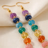 Colorful Acrylic Beaded Drop Earrings Gold Plated Stainless Steel Bohemian Dangle Earrings for Women - Image 4