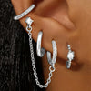 4PC Chain Huggie Earring Set For Women Flower Tragus Hoop Earrings Bulk Cartilage Piercing Helix Jewelry Lobe Earing Lot - Image 24