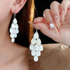 Bohemian White Shell Long Tassel Pendant Earrings For Women Metal Teardrop Geometric Earrings Jewelry Accessories - Image 2