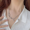 Silver Necklace Bead Pendant Punk Hip Hop Vintage Link Chains For Women Jewelry Gift - Image 3