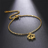 Stainless Steel Anklet Foot Bracelet Gold Color Lotus Flower Chain Anklets for Women Bracelet on the leg Jewelry Gifts - Image 1