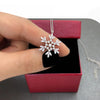 Snowflake Shaped Pendant Necklace Bling Crystal Cubic Zirconia Romantic Wedding Accessories Jewelry for Women - Image 3