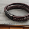 Charm Men Bracelet Multilayer Woven Leather Bangle Retro Cuff Bracelet Classic Hooks Wristband Men Women Jewelry Gifts - Image 2