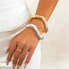 Exaggerated thick heavy metal women's cuff bracelet punk gothic irregular wide arm bracelet jewelry punk men's bracelet - Image 1