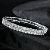 Wedding Bridal Jewelry 1-10 Row Cuff CZ Rhinestone Crystal Stretch Strand Bracelet Bangle - Image 40