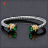 Stainless Steel Birthstone Twists Cuff Bangle for Women Rhinestone Design Stackable Bangle Bracelet Jewelry Gifts - Image 12