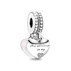 Silver Pink Series Butterfly Flower Heart Friends Love Mom Beads Fit European Charms Bracelet Jewelry - Image 7