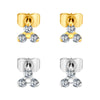 1 Pair Titanium 20G Trinity CZ Stud Earrings Simple Triple Flower Cartilage Earring Set - Image 8