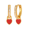 Huggie Silver Ear Needle Enamel Heart Pendant Hoop Earrings Circle Micro Set Zircon Earrings for women Gift - Image 25