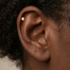 1PC Silver Vintage Threaded Flat Back Cartilage Stud Earring Sun Shell Fish Flower Knot CZ Piercing Jewelry - Image 3