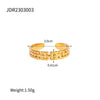 Stainless Steel Zircon Ring Asymmetric Size Double Flap Stackable Ring Women's Jewelry Party Gift - Image 12