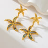 316L Stainless Steel Blue Stone Drop Dangle Earrings for Women Pvd Plated Jewelry - Image 8