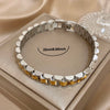Five Layer Stainless Steel Chain Bracelet with Two Tone Links and 10 mm Width - Image 8