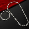 Figaro Chain Necklace and Bracelet Set with Coordinated Lengths - Image 5