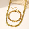Stainless Steel Set Double Layers Chunky Chain Necklace Bracelet Combo Set Creative For Women Jewelry Party Matching - Image 7