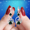 Cute Female Blue Love Heart Dangle Earrings Classic Silver Color Wedding Rainbow Crystal Round Stone Jewelry For Women - Image 6