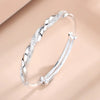 Charms Silver Bracelets For Women Adjustable Twisted Woven Bangle Bracelet Party Wedding Jewelry - Image 4