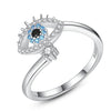 Evil Eye Ring Open Luck Blue Stone Cubic Zirconia Silver Adjustable Finger Ring For Women Jewelry - Image 6