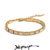 Shiny Cubic Zirconia Chain Bracelet Bangle Stainless Steel Jewelry - Image 1