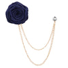Korean Bridegroom Wedding Brooches Cloth Art Hand-made Rose Flower Brooch Lapel Pin Badge Tassel Chain Men's Suit Accessories - Image 8