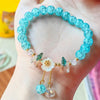 Korean Sweet Daisy Flower Bracelet For Women Colorful Crystal Beaded Elastic Rope Bracelets Party Wedding Jewelry Gifts - Image 7
