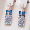 Pink And Red Gradient Stone Earrings For Women Rose Gold Color 28 10mm Zircon Jewelry Accessories - Image 10