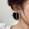 White Bowknot Imitation Pearls Tassel Dangle Earrings Women Temperament Versatile Earring Elegant Jewelry K - Image 1