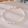 Freshwater Pearls Baroque Shape Necklace Golden Small Bead Silver Chain Jewelry Gifts for Women - Image 2