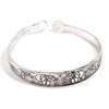 Antique Silver-Tone Open Cuff Bracelet with Snake and Floral Motifs - Image 14