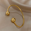 Greatera Minimalist Double Ball Stainless Steel Cuff Bracelet Bangle for Women Gold Plated Opening Bracelets Party Jewelry - Image 4