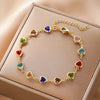 Rainbow Crystal Heart Charm Anklets For Women Adjustable Gold Silver Color Link Chains Foot Ankle Bracelet Jewelry Accessories - Image 1