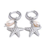 Ocean Style Pearl Conch Shell Starfish Drop Summer Hoop Earrings for Women Stainless Steel Holiday Daily Jewelry - Image 13