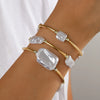 3pcs Set Temperament Irregular Abs Imitation Pearl Elastic Bracelets for Women Fold Wear Multi-piece Bangles Jewelry Sets - Image 7